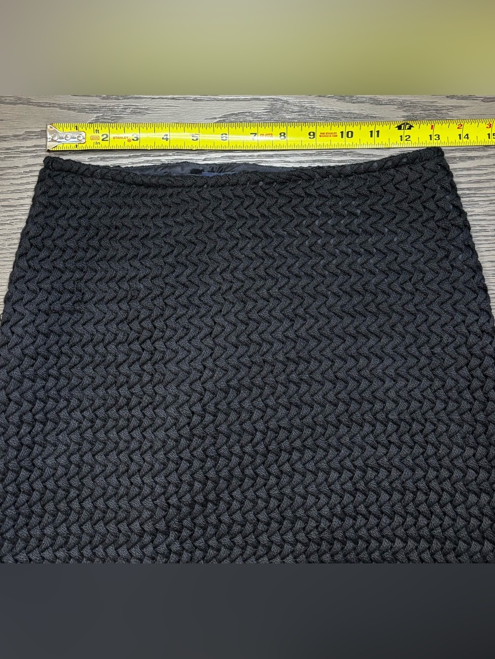Piazza Sempione Made In Italy 100% Wool Basketweave Textured A-Line Skirt IT 40 - Picture 9 of 10